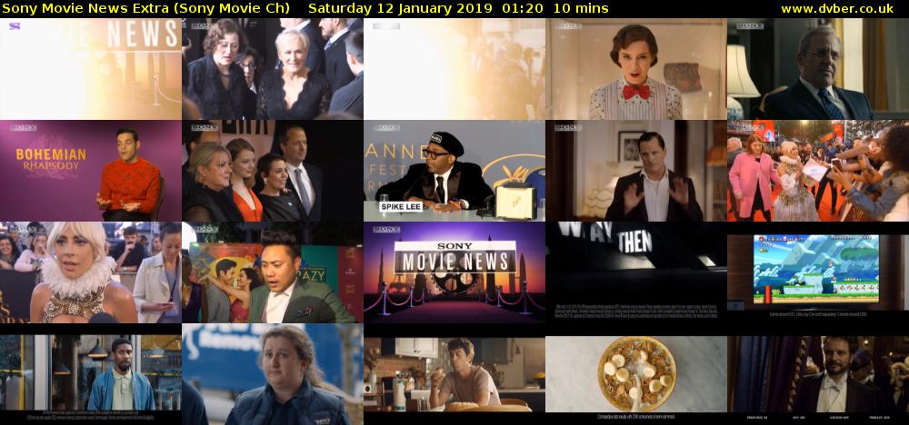 Sony Movie News Extra (Sony Movie Ch) Saturday 12 January 2019 01:20 - 01:30