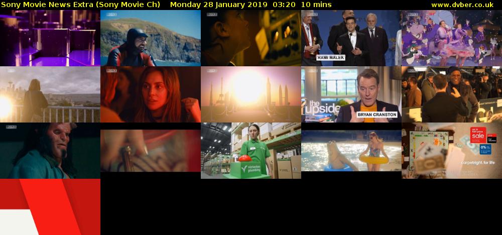 Sony Movie News Extra (Sony Movie Ch) Monday 28 January 2019 03:20 - 03:30