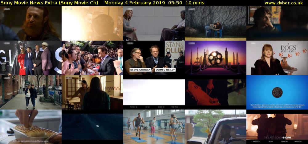 Sony Movie News Extra (Sony Movie Ch) Monday 4 February 2019 05:50 - 06:00