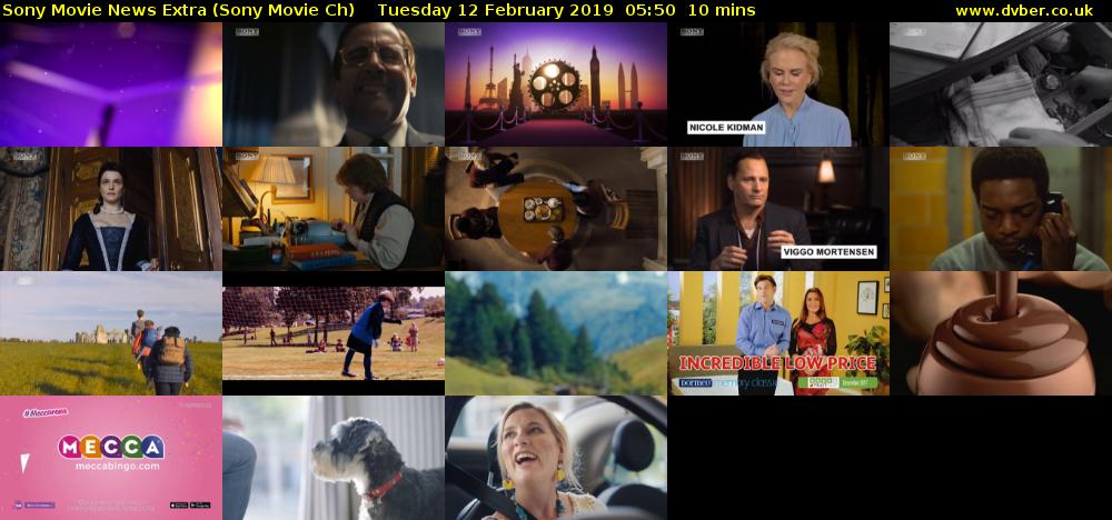 Sony Movie News Extra (Sony Movie Ch) Tuesday 12 February 2019 05:50 - 06:00