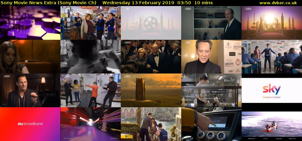 Sony Movie News Extra (Sony Movie Ch) Wednesday 13 February 2019 03:50 - 04:00