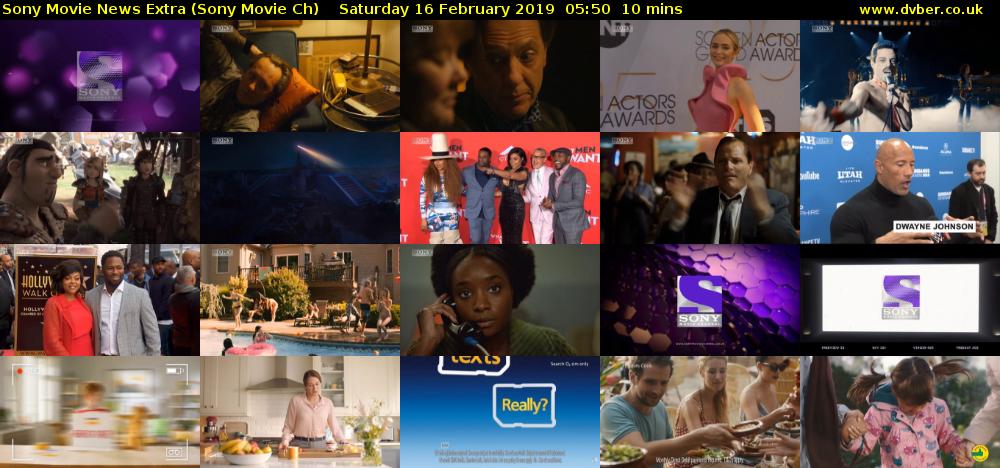 Sony Movie News Extra (Sony Movie Ch) Saturday 16 February 2019 05:50 - 06:00