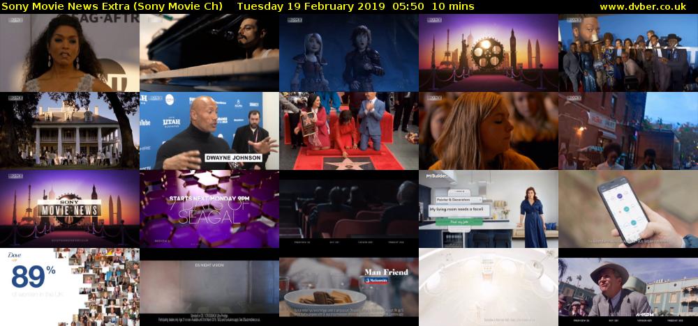Sony Movie News Extra (Sony Movie Ch) Tuesday 19 February 2019 05:50 - 06:00
