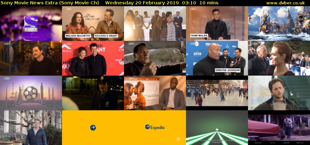 Sony Movie News Extra (Sony Movie Ch) Wednesday 20 February 2019 03:10 - 03:20