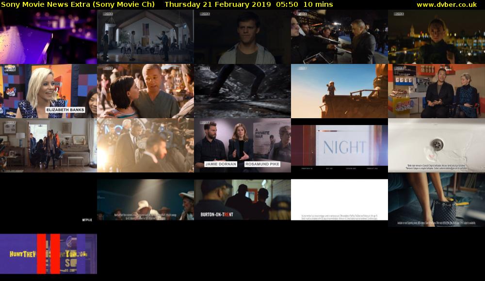 Sony Movie News Extra (Sony Movie Ch) Thursday 21 February 2019 05:50 - 06:00