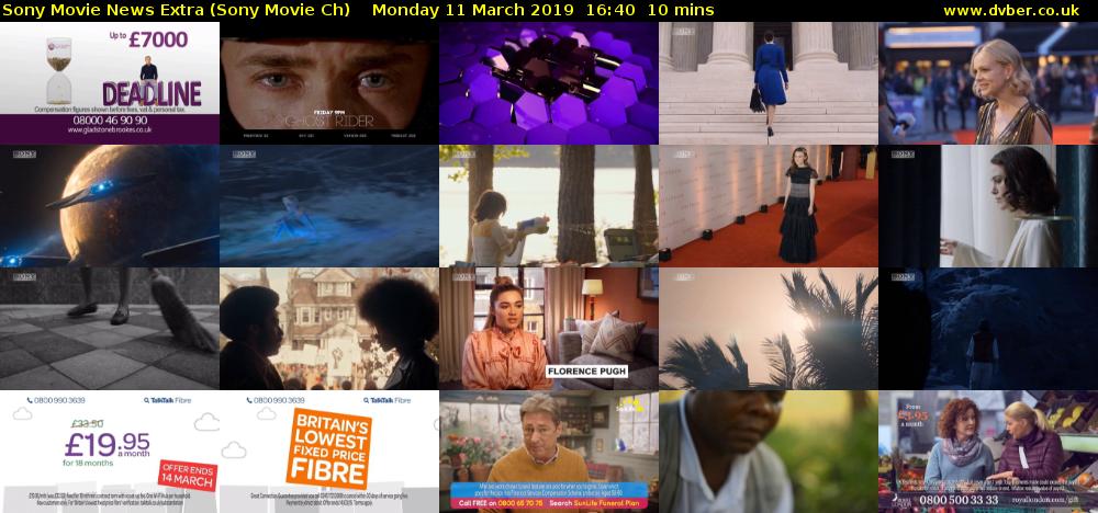 Sony Movie News Extra (Sony Movie Ch) Monday 11 March 2019 16:40 - 16:50
