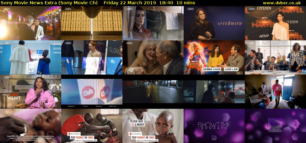 Sony Movie News Extra (Sony Movie Ch) Friday 22 March 2019 18:40 - 18:50