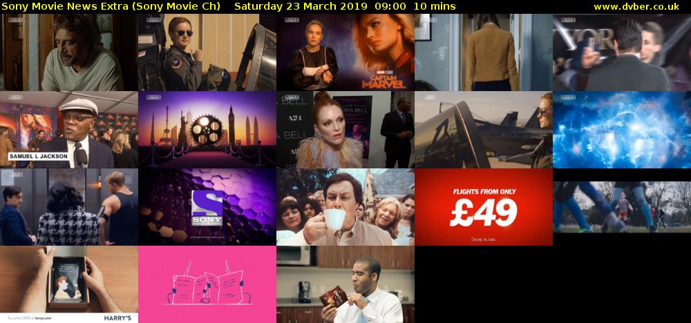 Sony Movie News Extra (Sony Movie Ch) Saturday 23 March 2019 09:00 - 09:10