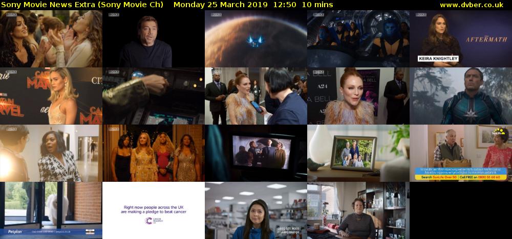 Sony Movie News Extra (Sony Movie Ch) Monday 25 March 2019 12:50 - 13:00