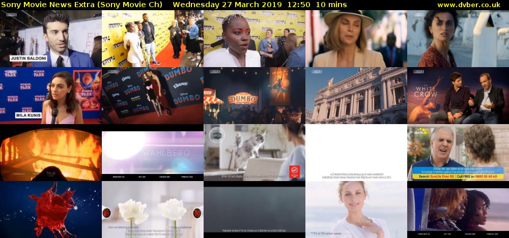 Sony Movie News Extra (Sony Movie Ch) Wednesday 27 March 2019 12:50 - 13:00