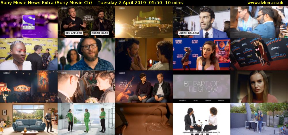 Sony Movie News Extra (Sony Movie Ch) Tuesday 2 April 2019 05:50 - 06:00