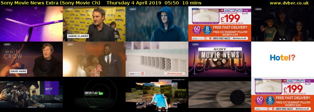 Sony Movie News Extra (Sony Movie Ch) Thursday 4 April 2019 05:50 - 06:00