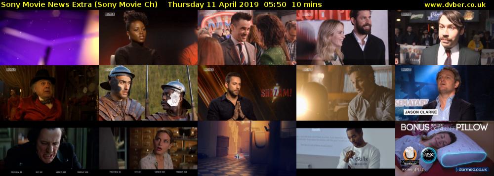 Sony Movie News Extra (Sony Movie Ch) Thursday 11 April 2019 05:50 - 06:00