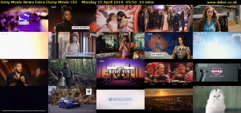 Sony Movie News Extra (Sony Movie Ch) Monday 15 April 2019 05:50 - 06:00