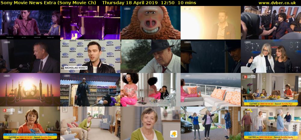 Sony Movie News Extra (Sony Movie Ch) Thursday 18 April 2019 12:50 - 13:00