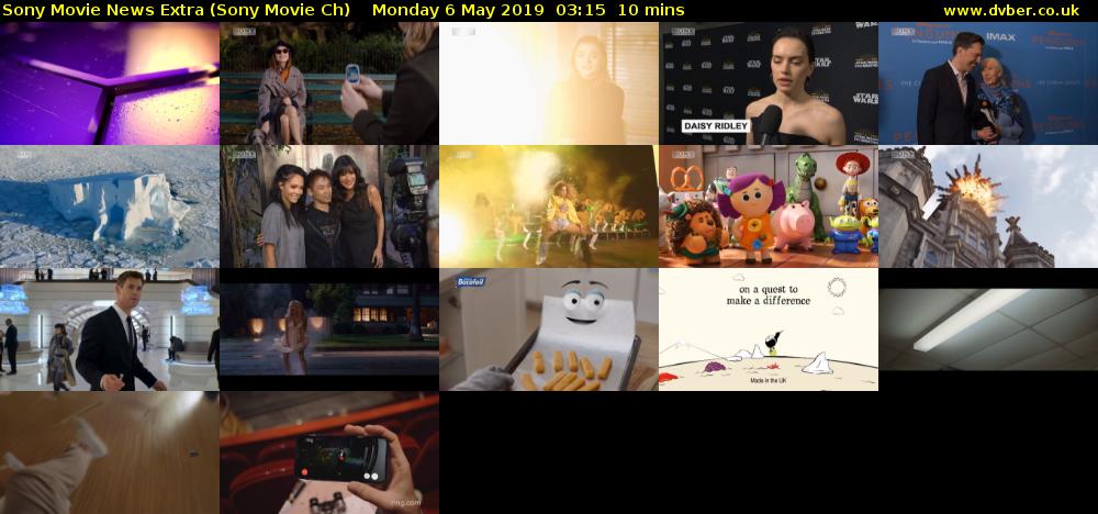 Sony Movie News Extra (Sony Movie Ch) Monday 6 May 2019 03:15 - 03:25