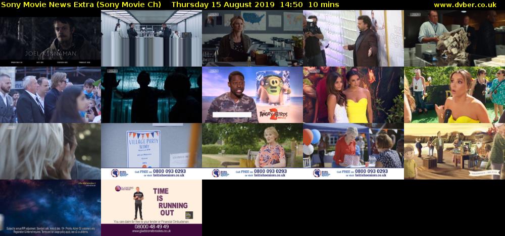 Sony Movie News Extra (Sony Movie Ch) Thursday 15 August 2019 14:50 - 15:00