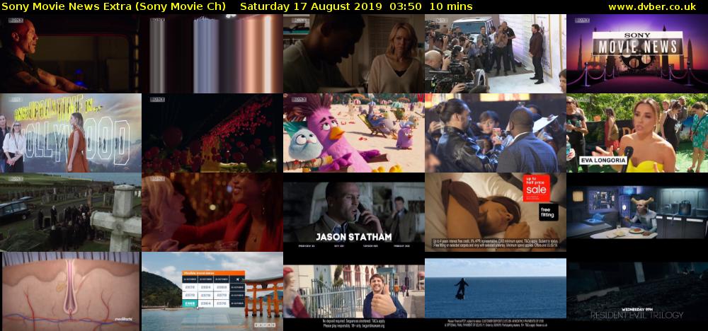 Sony Movie News Extra (Sony Movie Ch) Saturday 17 August 2019 03:50 - 04:00