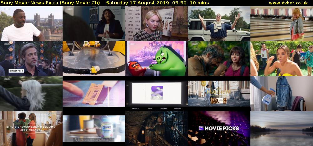 Sony Movie News Extra (Sony Movie Ch) Saturday 17 August 2019 05:50 - 06:00