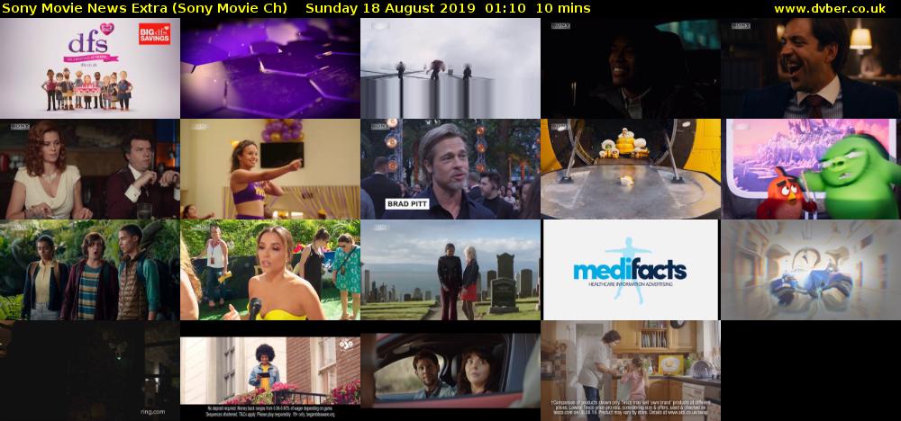 Sony Movie News Extra (Sony Movie Ch) Sunday 18 August 2019 01:10 - 01:20