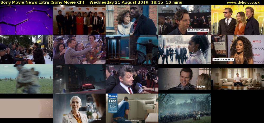 Sony Movie News Extra (Sony Movie Ch) Wednesday 21 August 2019 18:15 - 18:25