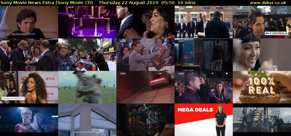 Sony Movie News Extra (Sony Movie Ch) Thursday 22 August 2019 05:50 - 06:00