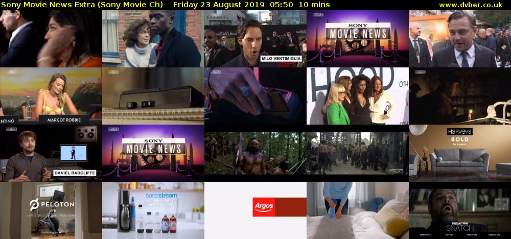 Sony Movie News Extra (Sony Movie Ch) Friday 23 August 2019 05:50 - 06:00