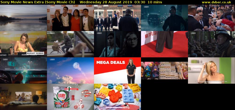 Sony Movie News Extra (Sony Movie Ch) Wednesday 28 August 2019 03:30 - 03:40