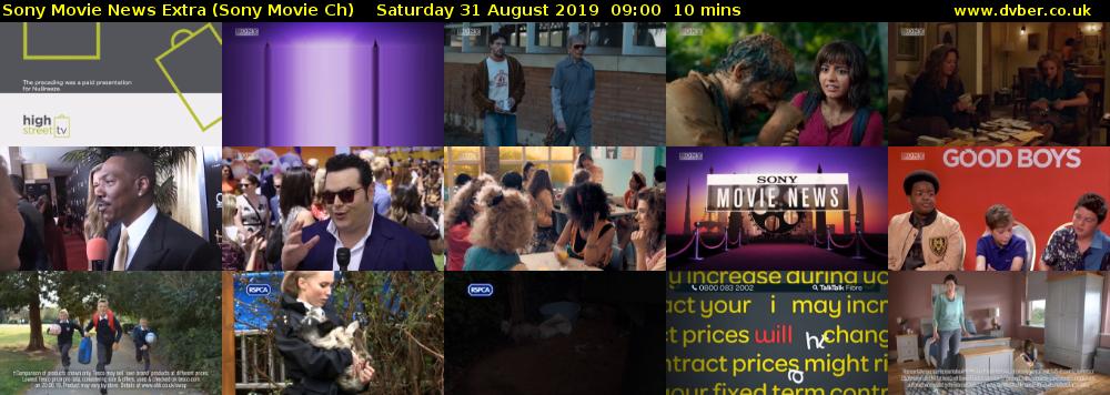 Sony Movie News Extra (Sony Movie Ch) Saturday 31 August 2019 09:00 - 09:10
