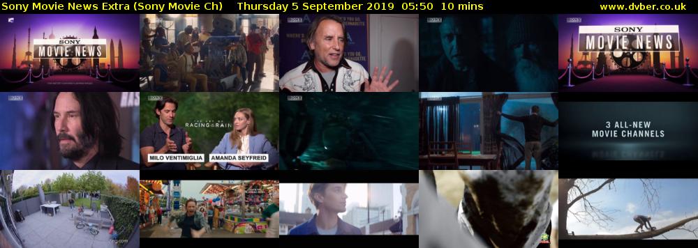 Sony Movie News Extra (Sony Movie Ch) Thursday 5 September 2019 05:50 - 06:00