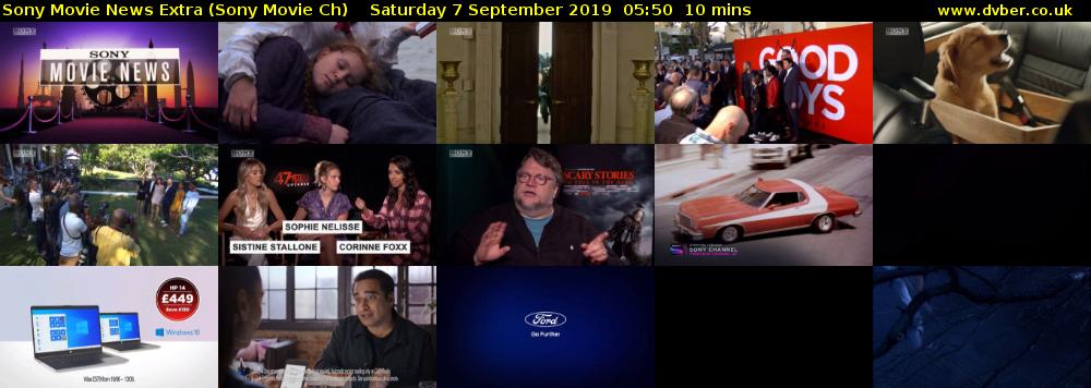Sony Movie News Extra (Sony Movie Ch) Saturday 7 September 2019 05:50 - 06:00