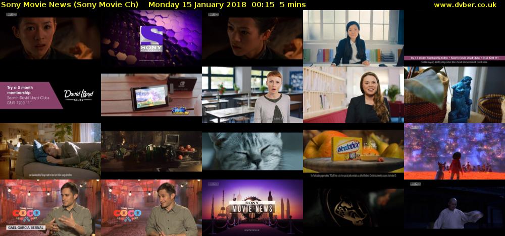 Sony Movie News (Sony Movie Ch) Monday 15 January 2018 00:15 - 00:20