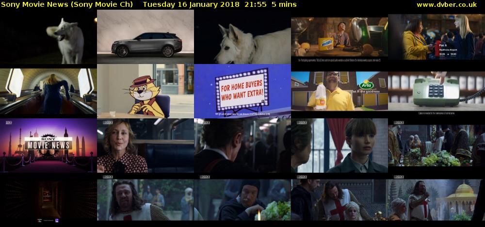 Sony Movie News (Sony Movie Ch) Tuesday 16 January 2018 21:55 - 22:00