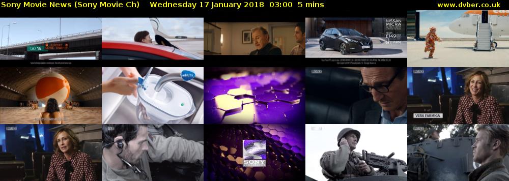 Sony Movie News (Sony Movie Ch) Wednesday 17 January 2018 03:00 - 03:05