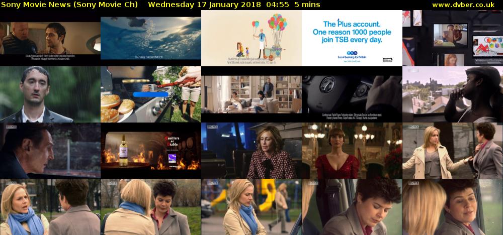 Sony Movie News (Sony Movie Ch) Wednesday 17 January 2018 04:55 - 05:00
