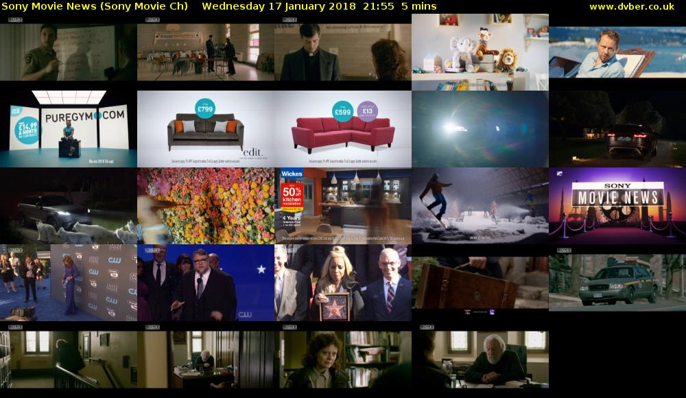 Sony Movie News (Sony Movie Ch) Wednesday 17 January 2018 21:55 - 22:00