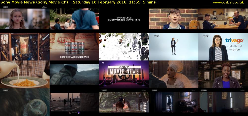 Sony Movie News (Sony Movie Ch) Saturday 10 February 2018 21:55 - 22:00