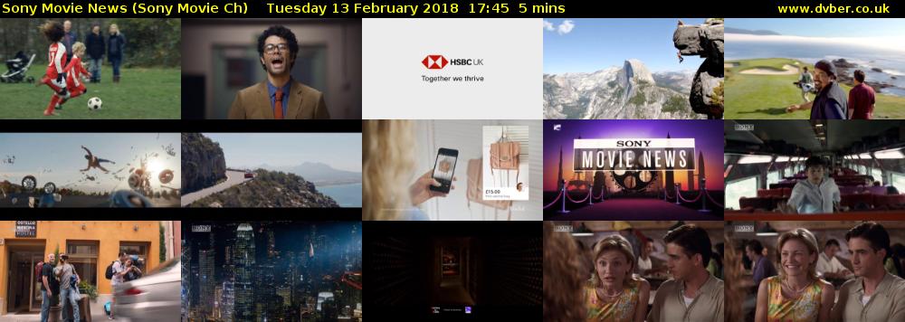 Sony Movie News (Sony Movie Ch) Tuesday 13 February 2018 17:45 - 17:50