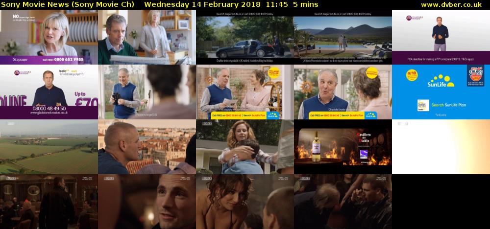 Sony Movie News (Sony Movie Ch) Wednesday 14 February 2018 11:45 - 11:50