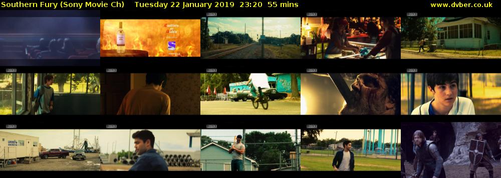 Southern Fury (Sony Movie Ch) Tuesday 22 January 2019 23:20 - 00:15