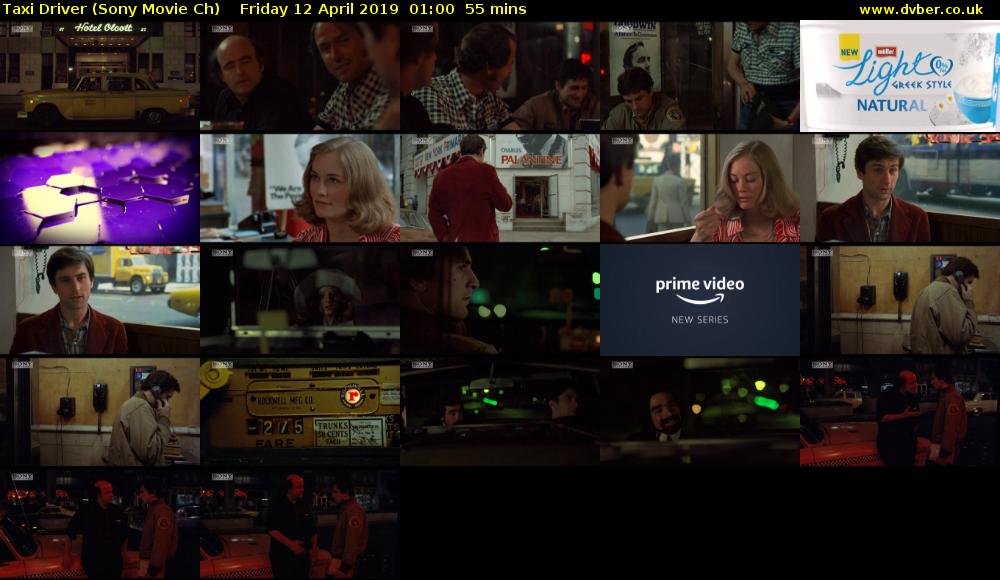 Taxi Driver (Sony Movie Ch) Friday 12 April 2019 01:00 - 01:55