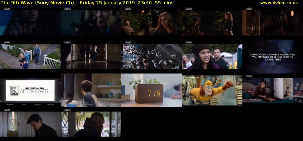 The 5th Wave (Sony Movie Ch) Friday 25 January 2019 23:40 - 00:35