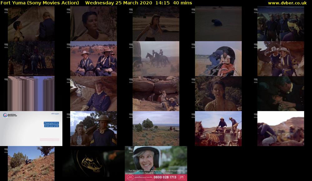 Fort Yuma (Sony Movies Action) Wednesday 25 March 2020 14:15 - 14:55