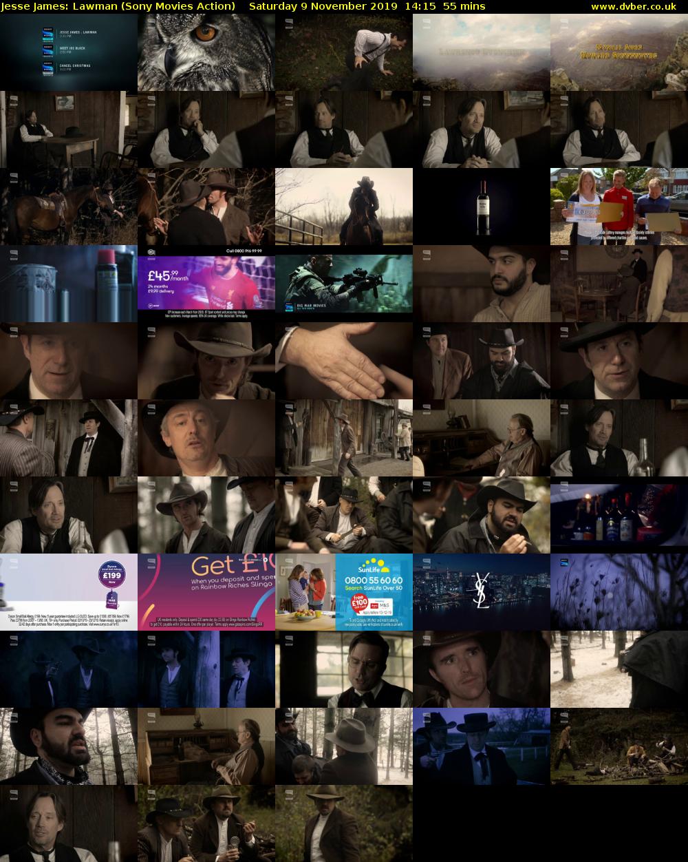 Jesse James: Lawman (Sony Movies Action) Saturday 9 November 2019 14:15 - 15:10