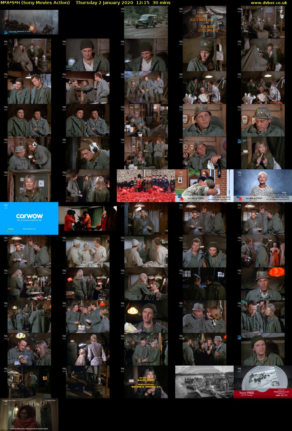 M*A*S*H (Sony Movies Action) Thursday 2 January 2020 12:15 - 12:45