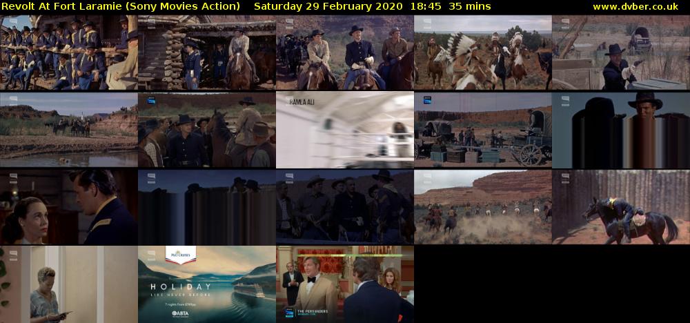 Revolt At Fort Laramie (Sony Movies Action) Saturday 29 February 2020 18:45 - 19:20