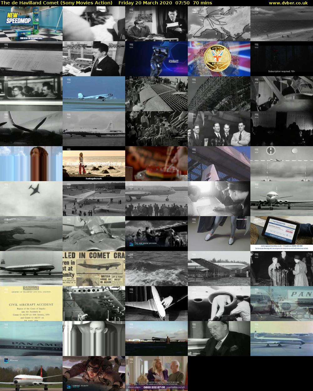 The de Havilland Comet (Sony Movies Action) Friday 20 March 2020 07:50 - 09:00