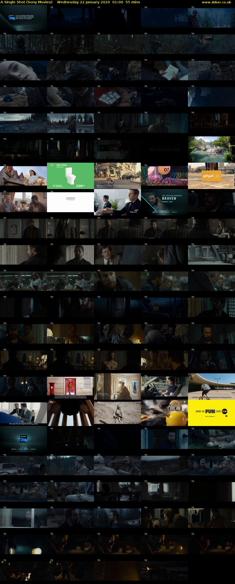 A Single Shot (Sony Movies) Wednesday 22 January 2020 01:00 - 01:55