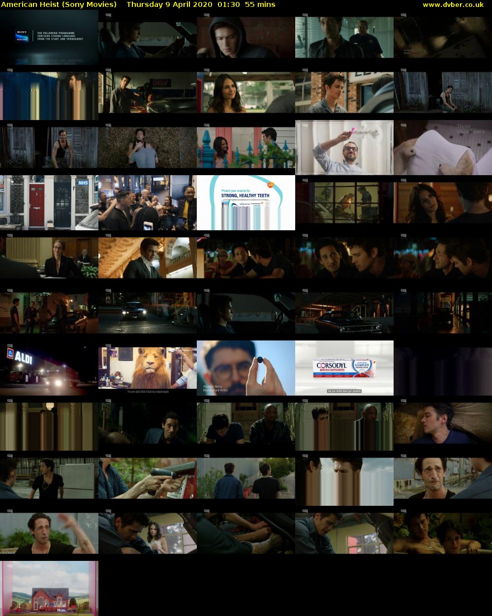 American Heist (Sony Movies) Thursday 9 April 2020 01:30 - 02:25