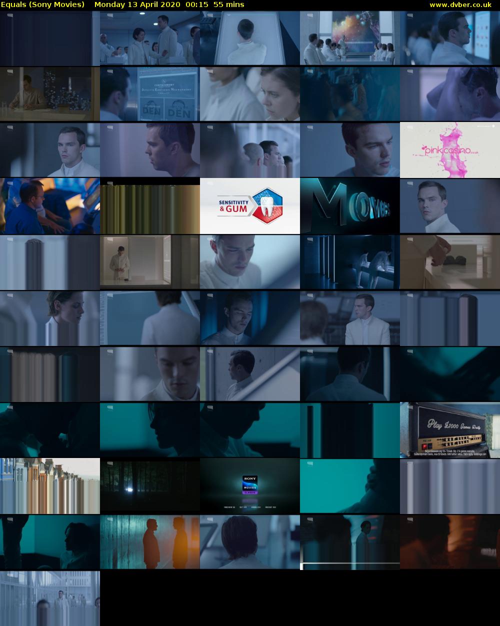 Equals (Sony Movies) Monday 13 April 2020 00:15 - 01:10